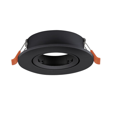 Eglo EU Barranco GU10 Black Round Recessed Light, IP20, 9cm