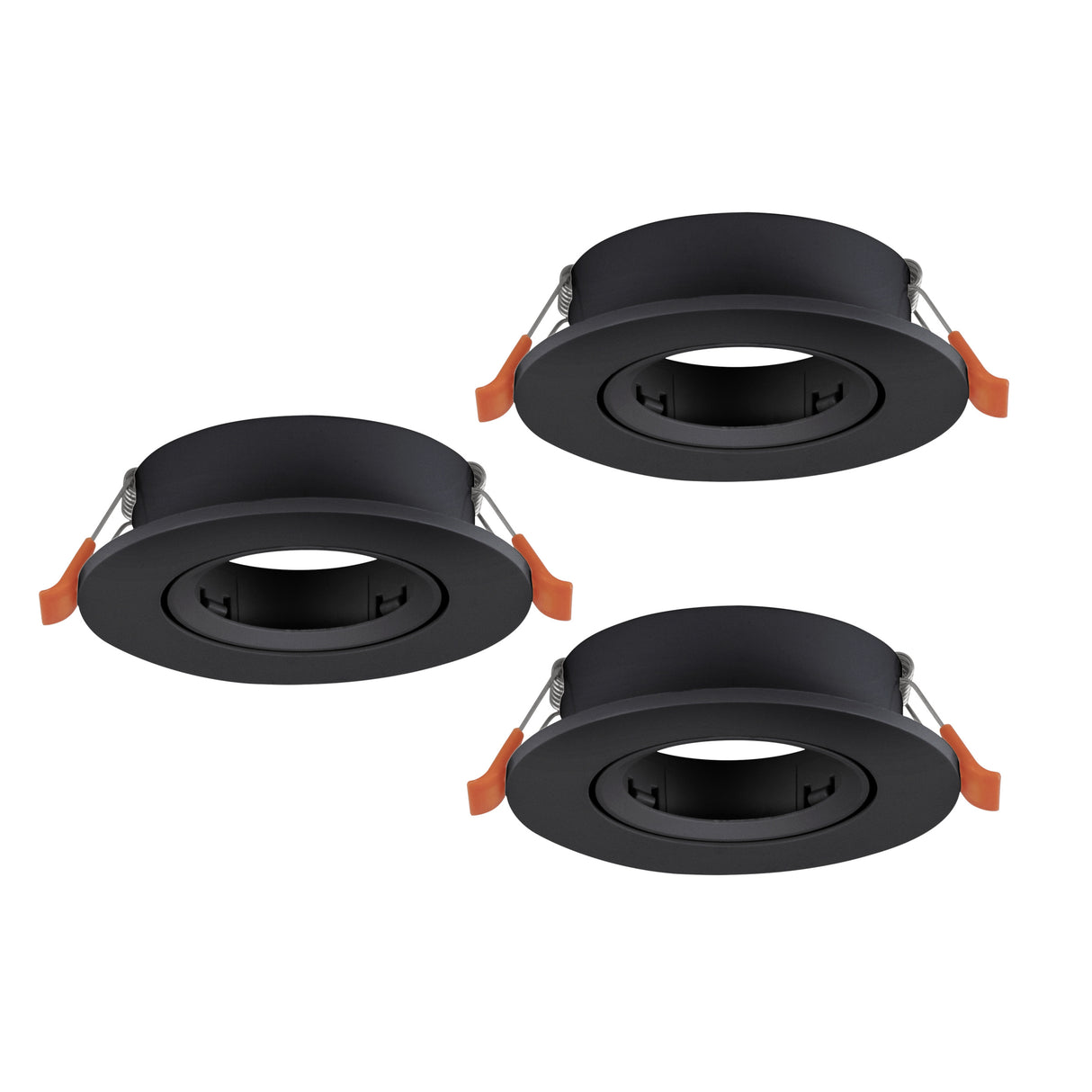 Eglo EU Barranco GU10 Black Round Set of 3 Recessed Light, 9cm