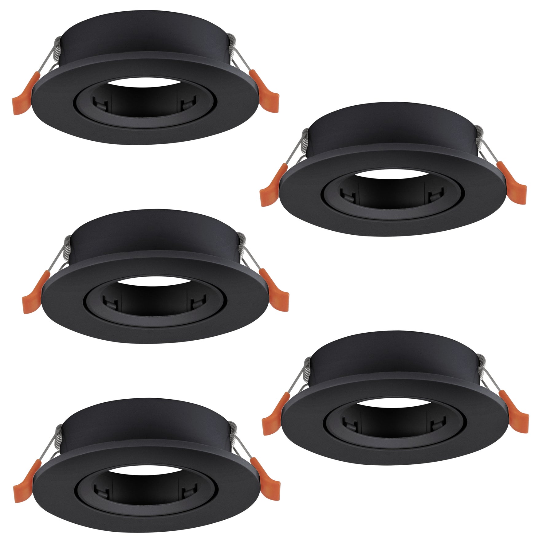 Eglo EU Barranco GU10 Black Round Set of 5 Recessed Light, IP20, 9cm product image - Endon Lighting from First Light Direct with great prices and fast UK delivery