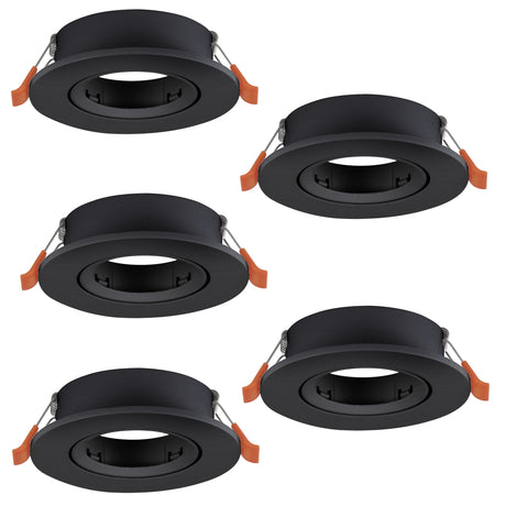 Eglo EU Barranco GU10 Black Round Set of 5 Recessed Light, IP20, 9cm