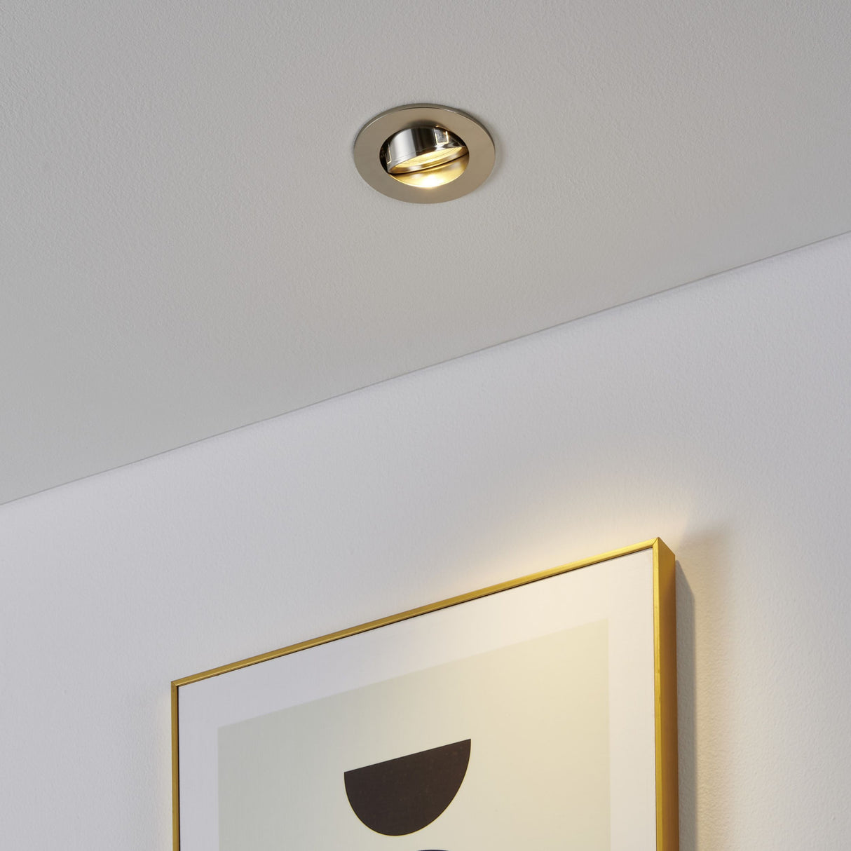 Eglo EU Barranco GU10 Satin Nickel Round Recessed Light, IP20, 9cm