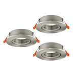 Eglo EU Barranco GU10 Satin Nickel Round Set of 3 Recessed Light, 9cm product image - Endon Lighting from First Light Direct with great prices and fast UK delivery
