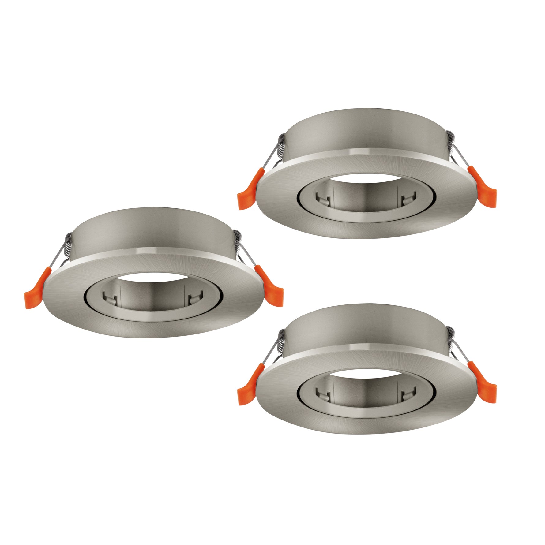 Eglo EU Barranco GU10 Satin Nickel Round Set of 3 Recessed Light, 9cm product image - Endon Lighting from First Light Direct with great prices and fast UK delivery
