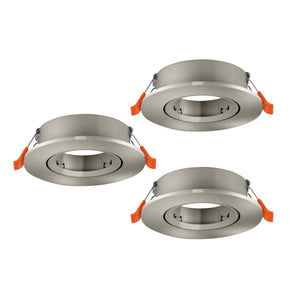 Eglo EU Barranco GU10 Satin Nickel Round Set of 3 Recessed Light, 9cm