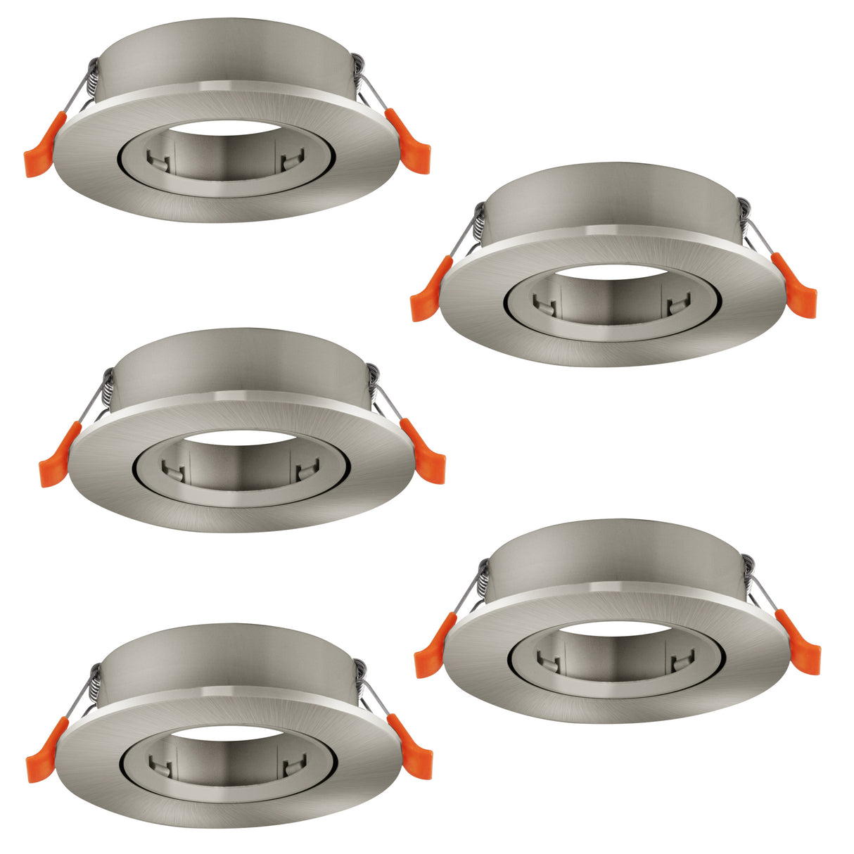 Eglo EU Barranco GU10 Satin Nickel Round Set of 5 Recessed Light, IP20, 9cm