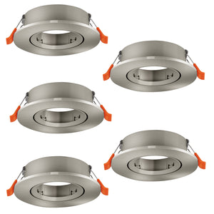Eglo EU Barranco GU10 Satin Nickel Round Set of 5 Recessed Light, IP20, 9cm