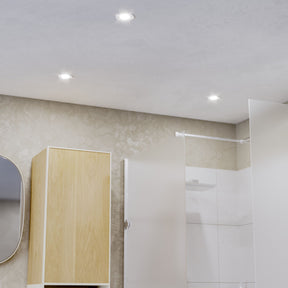 Eglo EU Barranco GU10 White Round Recessed Light, IP44, 8.4cm, 3000K