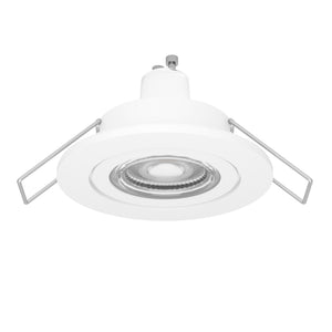 Eglo EU Barranco GU10 White Round Recessed Light, IP44, 8.4cm, 3000K