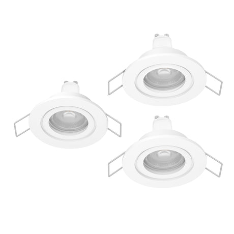 Eglo EU Barranco GU10 White Round Set of 3 Recessed Light, IP44, 8.4cm, 3000K