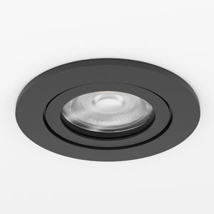 Eglo EU Barranco GU10 Black Round Recessed Light, IP44, 8.4cm, 3000K