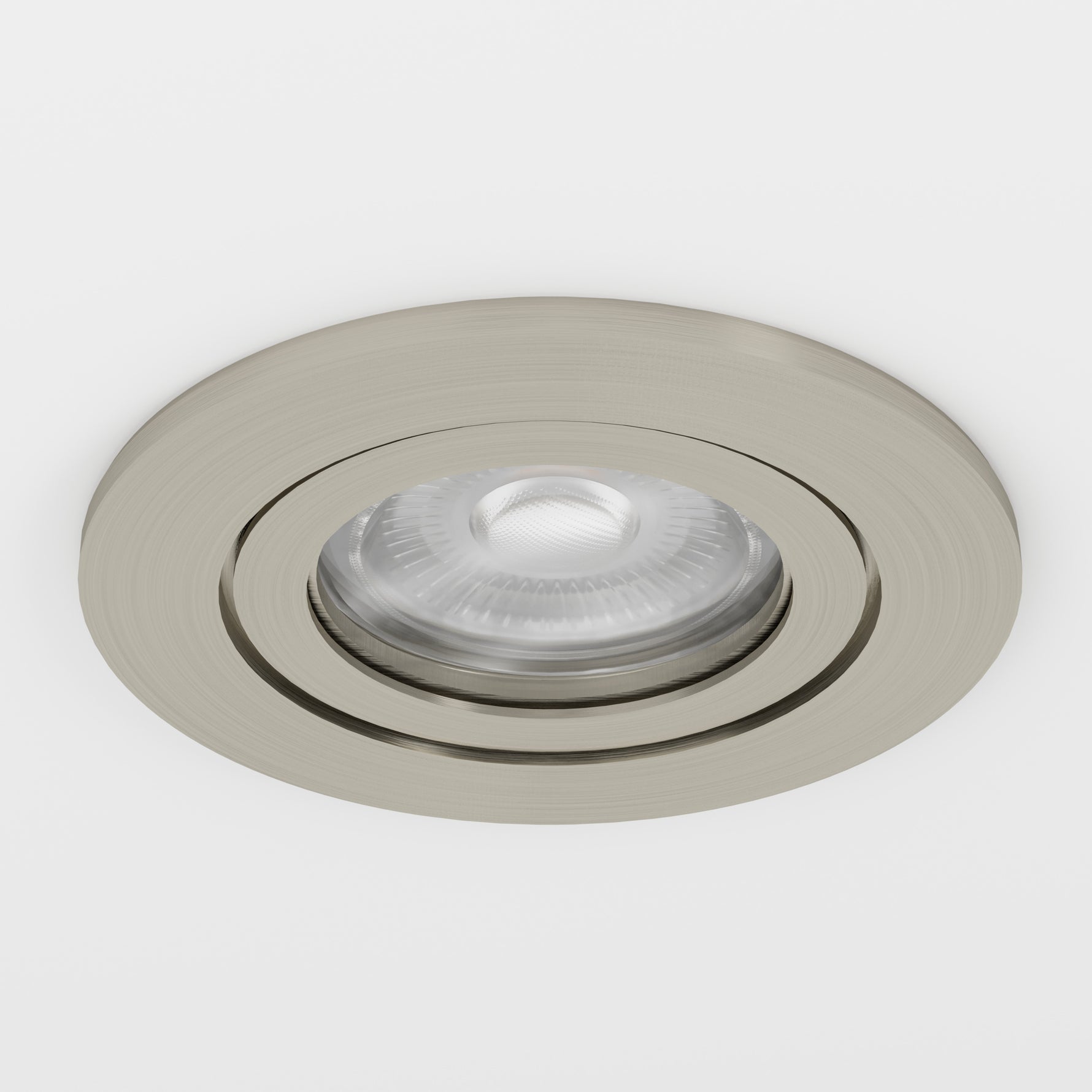 Eglo EU Barranco GU10 Satin Nickel Round Recessed Light, IP44, 8.4cm, 3000K product image - Endon Lighting from First Light Direct with great prices and fast UK delivery