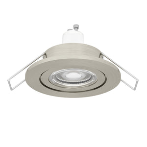 Eglo EU Barranco GU10 Satin Nickel Round Recessed Light, IP44, 8.4cm, 3000K
