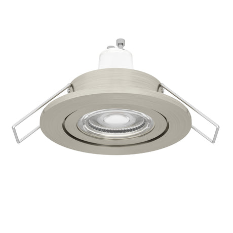Eglo EU Barranco GU10 Satin Nickel Round Recessed Light, IP44, 8.4cm, 3000K
