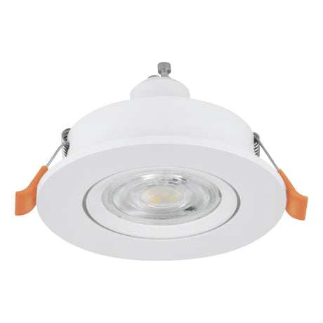 Eglo EU Barranco GU10 White Round Recessed Light, 9cm, 3000K