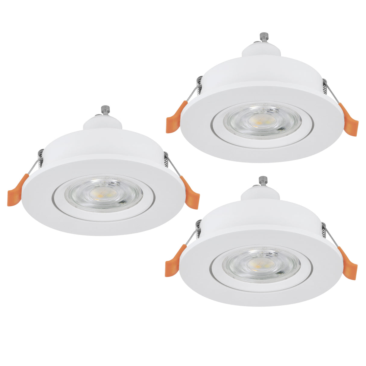 Eglo EU Barranco GU10 White Round Set of 3 Recessed Light, IP20, 9cm, 3000K