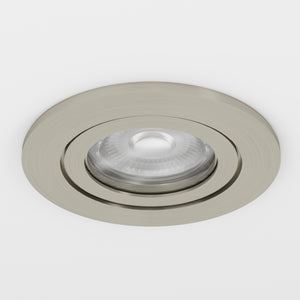 Eglo EU Barranco GU10 Satin Nickel Round Recessed Light, 9cm, 3000K