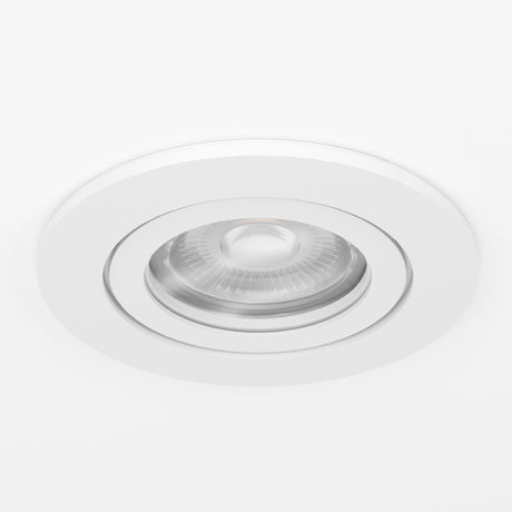 Eglo EU Barranco GU10 White Round Recessed Light, IP44, 8.4cm, 4000K