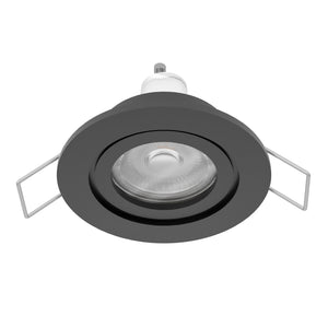 Eglo EU Barranco GU10 Black Round Recessed Light, IP44, 8.4cm, 4000K