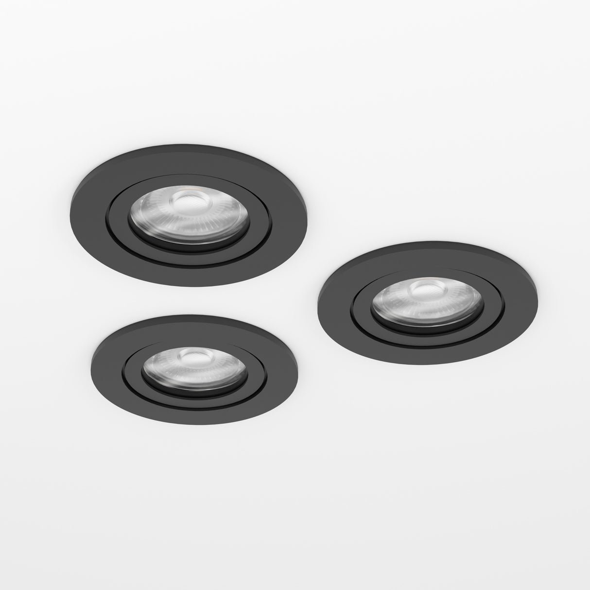 Eglo EU Barranco GU10 Black Round Set of 3 Recessed Light, IP44, 8.4cm, 4000K