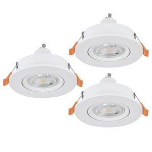 Eglo EU Barranco GU10 White Round Set of 3 Recessed Light, IP20, 9cm, 4000K