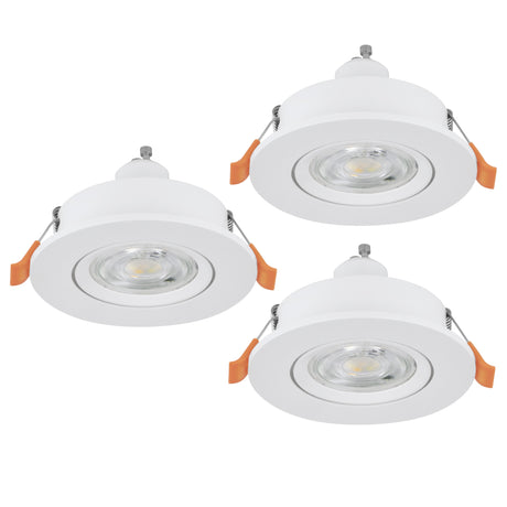 Eglo EU Barranco GU10 White Round Set of 3 Recessed Light, IP20, 9cm, 4000K