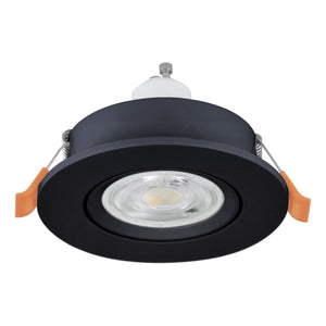 Eglo EU Barranco GU10 Black Round Recessed Light, 9cm, 4000K