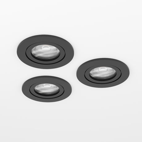 Eglo EU Barranco GU10 Black Round Set of 3 Recessed Light, IP20, 9cm, 4000K