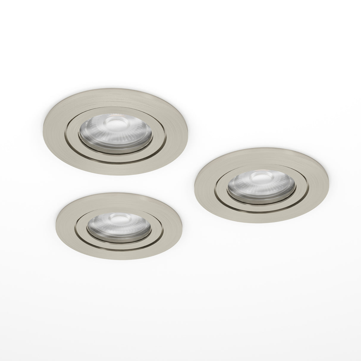 Eglo EU Barranco GU10 Satin Nickel Round Set of 3 Recessed Light, IP20, 9cm, 4000K