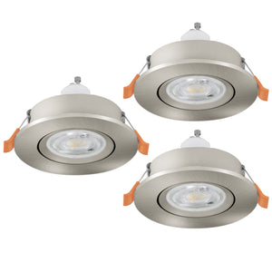 Eglo EU Barranco GU10 Satin Nickel Round Set of 3 Recessed Light, IP20, 9cm, 4000K