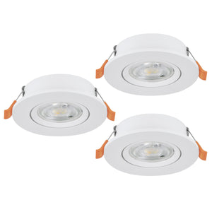 Eglo EU Barranco LED White Round Set of 3 Recessed Light, IP20, 9cm, Tricolour