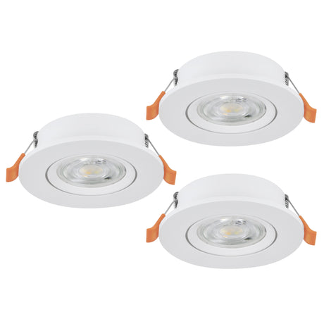 Eglo EU Barranco LED White Round Set of 3 Recessed Light, IP20, 9cm, Tricolour