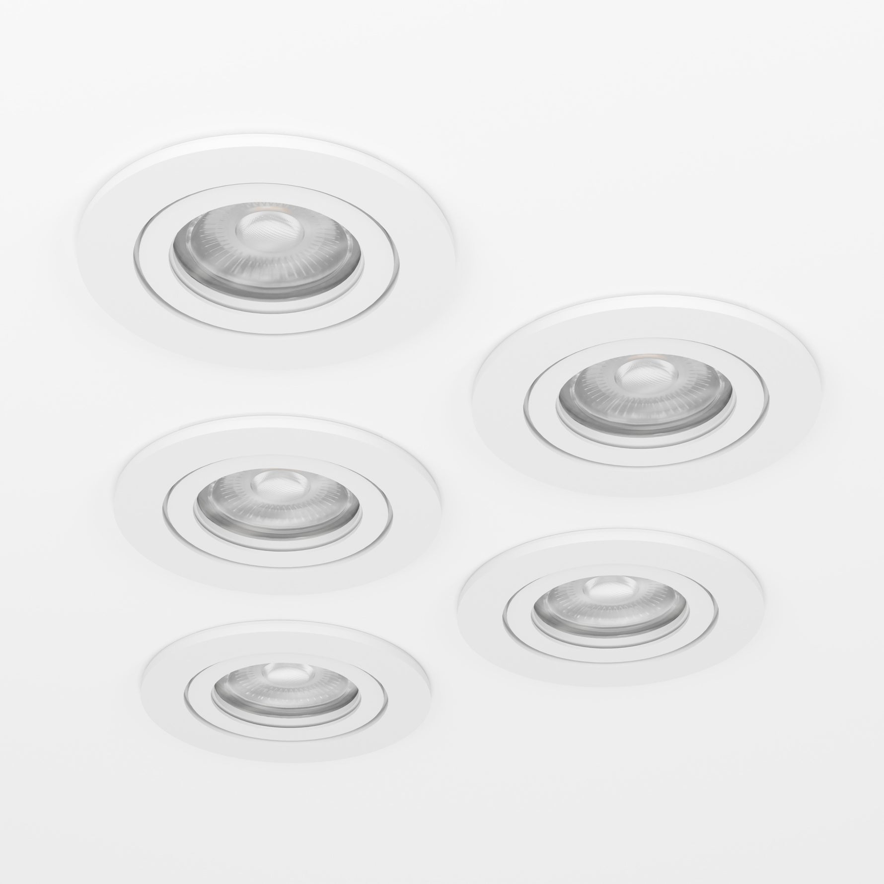 Eglo EU Barranco LED White Round Set of 5 Recessed Light, IP20, 9cm, Tricolour product image - Endon Lighting from First Light Direct with great prices and fast UK delivery