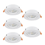 Eglo EU Barranco LED White Round Set of 5 Recessed Light, IP20, 9cm, Tricolour product image - Endon Lighting from First Light Direct with great prices and fast UK delivery