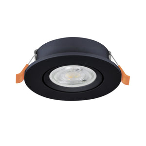 Eglo EU Barranco LED Black Round Recessed Light, IP20, 9cm, Tricolour