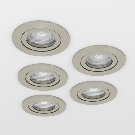 Eglo EU Barranco LED Satin Nickel Round Set of 5 Recessed Light, IP20, 9cm, Tricolour