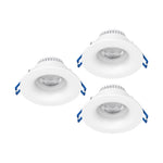 Eglo EU Salabate White Aluminium LED Round Set of 3 Recessed Light, IP65, Tricolour product image - Endon Lighting from First Light Direct with great prices and fast UK delivery