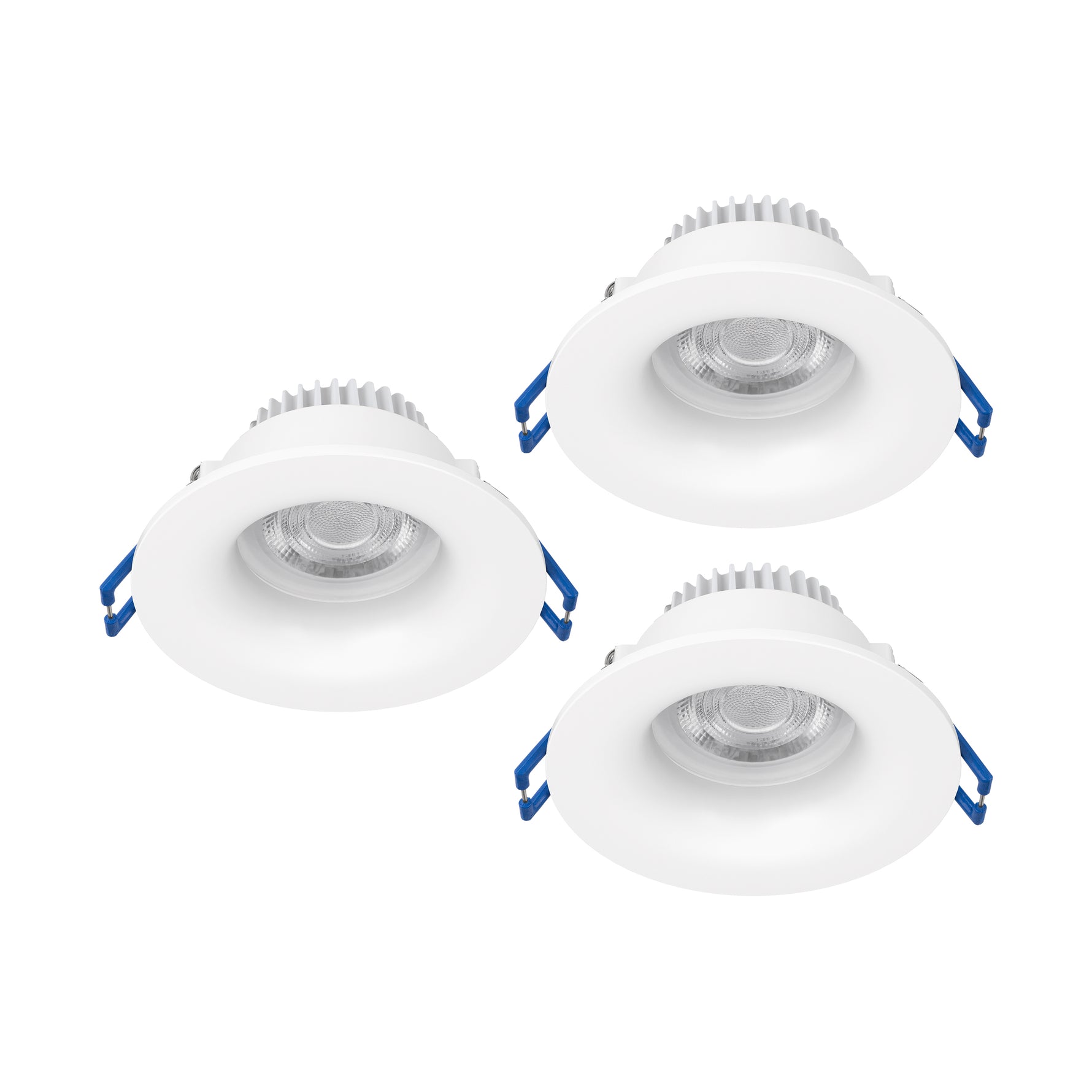 Eglo EU Salabate White Aluminium LED Round Set of 3 Recessed Light, IP65, Tricolour product image - Endon Lighting from First Light Direct with great prices and fast UK delivery