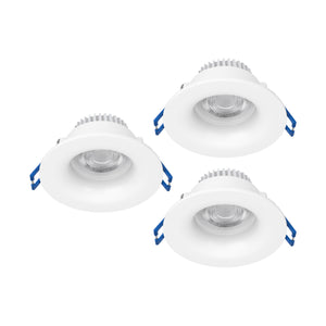 Eglo EU Salabate White Aluminium LED Round Set of 3 Recessed Light, IP65, Tricolour
