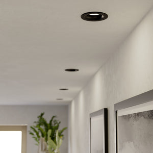 Eglo EU Salabate Black Aluminium LED Round Recessed Light, IP65, Tricolour