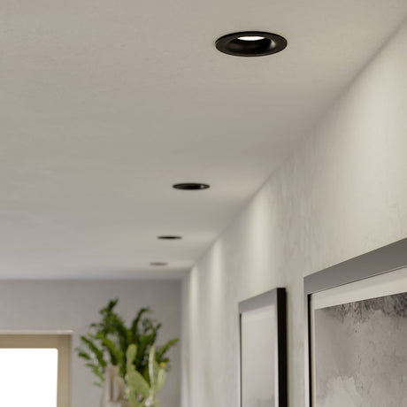 Eglo EU Salabate Black Aluminium LED Round Recessed Light, IP65, Tricolour