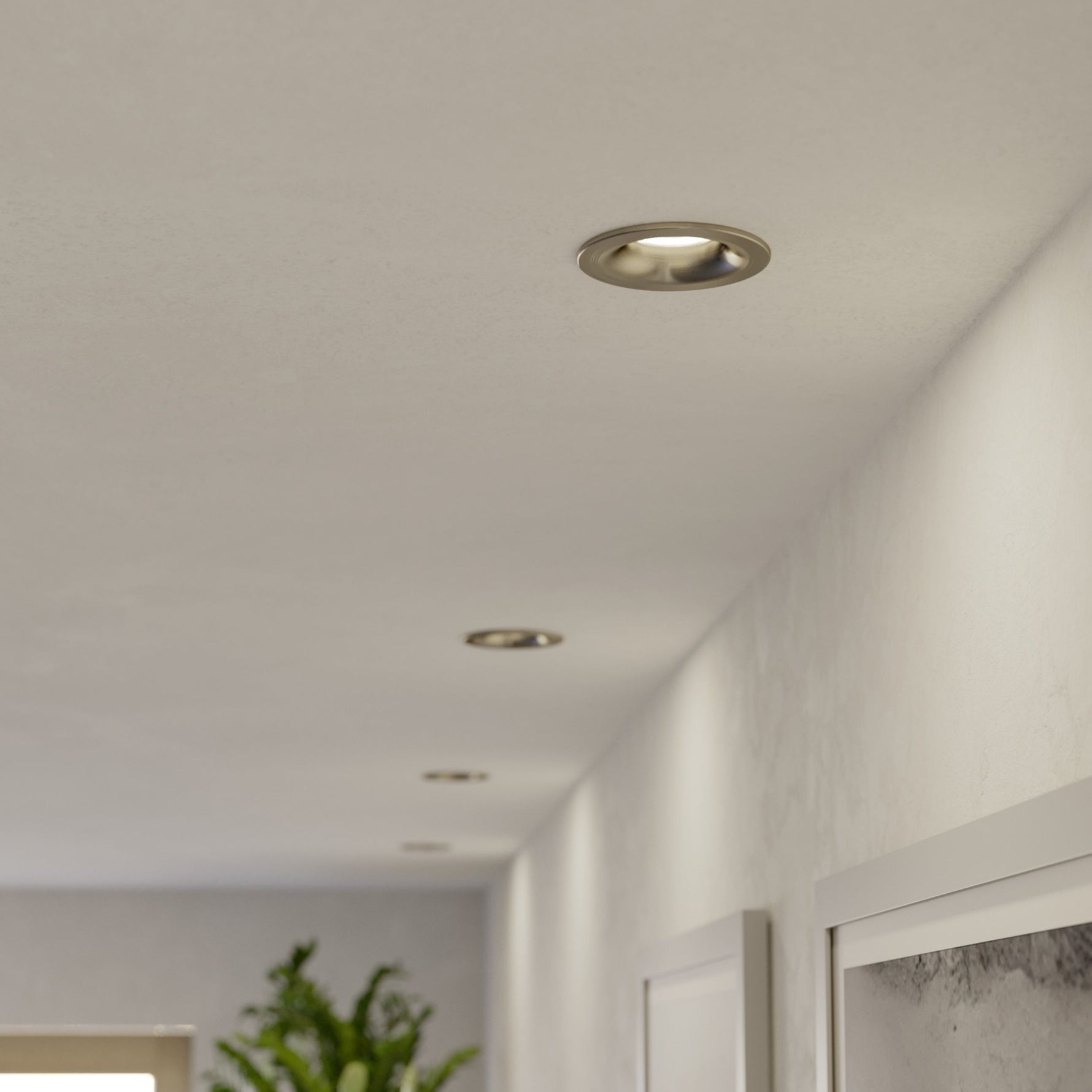 Eglo EU Salabate Satin Nickel Aluminium LED Round Recessed Light, IP65, Tricolour product image - Endon Lighting from First Light Direct with great prices and fast UK delivery