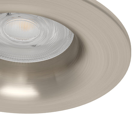 Eglo EU Salabate Satin Nickel Aluminium LED Round Set of 3 Recessed Light, IP65, Tricolour