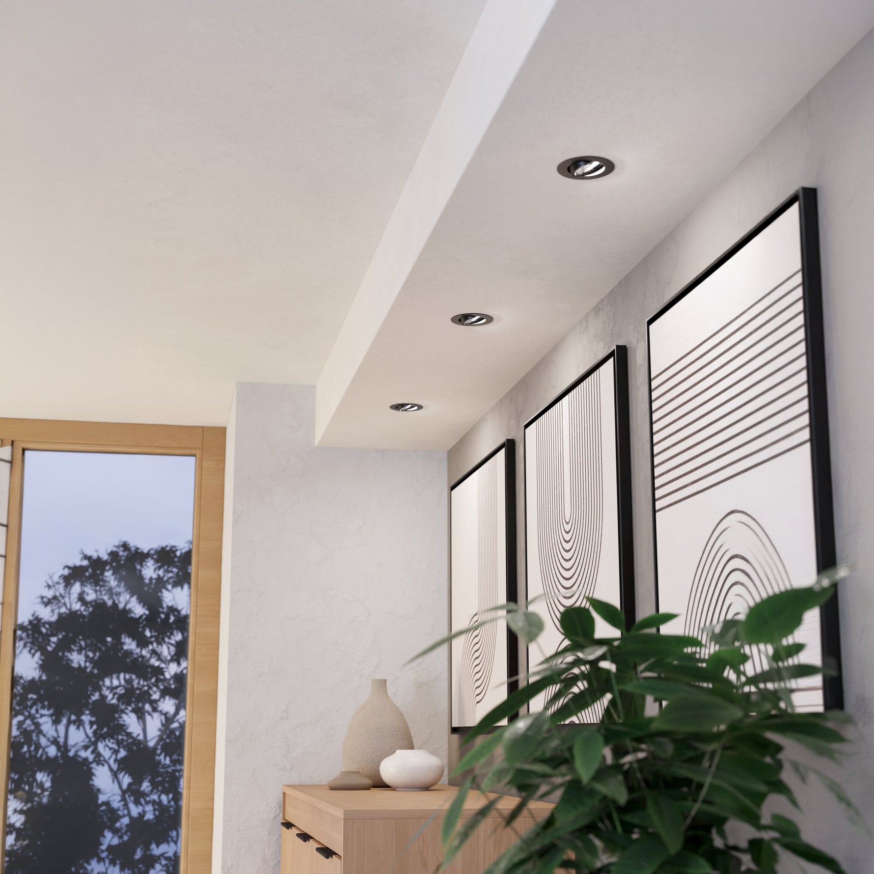 Eglo EU Saliceto Satin Nickel Aluminium LED Neutral White 3-Piece Set Recessed Light product image - Endon Lighting from First Light Direct with great prices and fast UK delivery