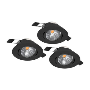 Eglo EU Saliceto Black Aluminium LED Neutral White 3-Piece Set Recessed Light