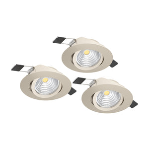 Eglo EU Saliceto Satin Nickel Aluminium LED Neutral White 3-Piece Set Recessed Light