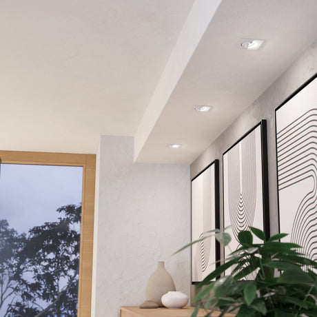 Eglo EU Saliceto White Aluminium LED Warm White 3-Piece Set Recessed Light, 88 x 88mm