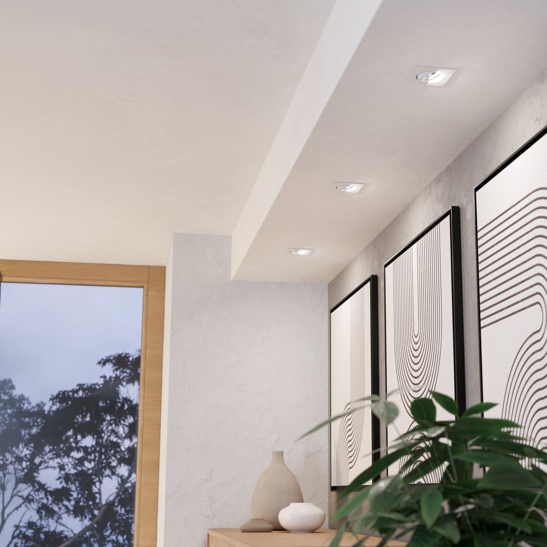 Eglo EU Saliceto Black Aluminium LED Warm White 3-Piece Set Recessed Light, 88 x 88mm product image - Endon Lighting from First Light Direct with great prices and fast UK delivery