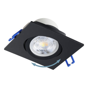 Eglo EU Saliceto Black Aluminium LED Warm White 3-Piece Set Recessed Light, 88 x 88mm