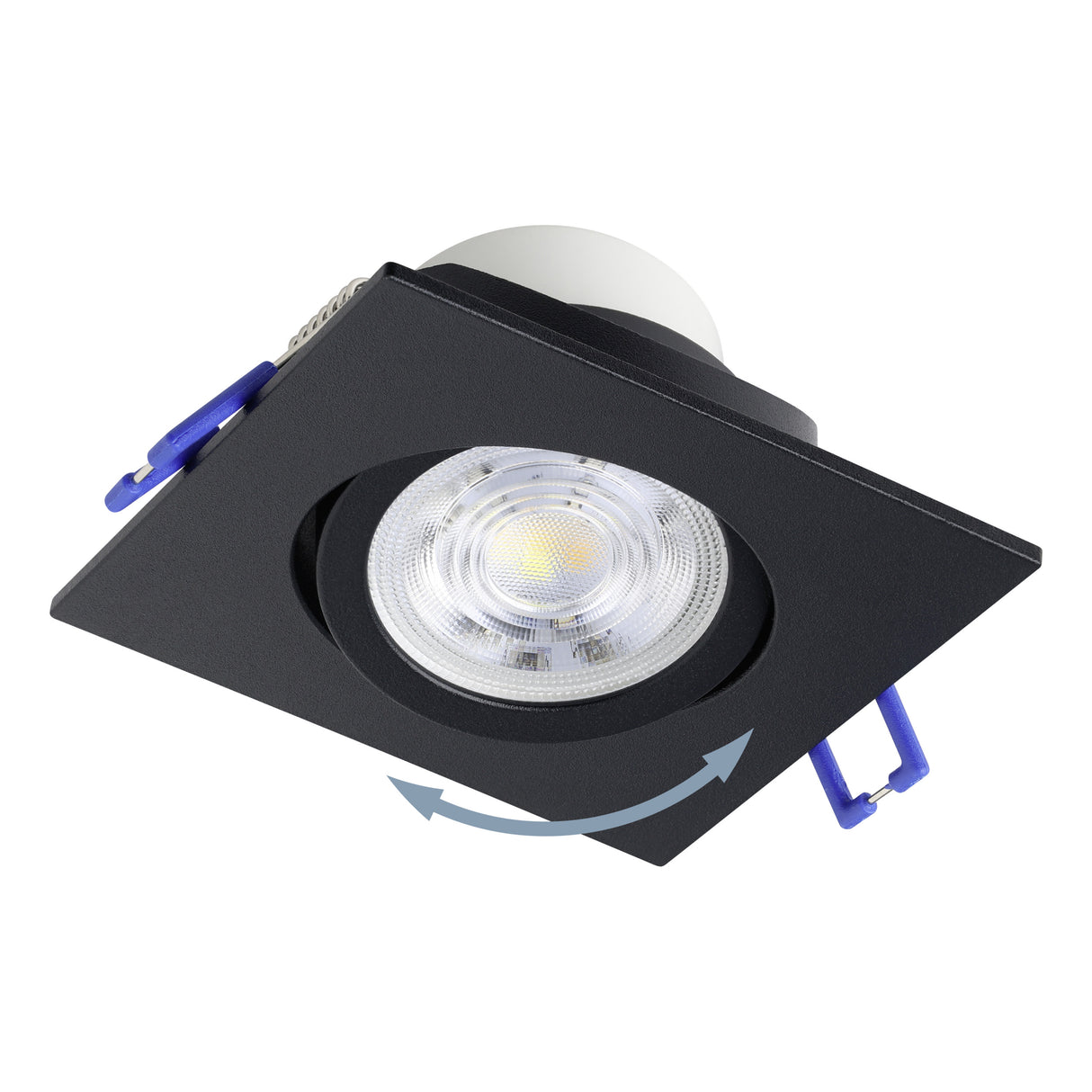 Eglo EU Saliceto Black Aluminium LED Neutral White 3-Piece Set Recessed Light, 88 x 88mm