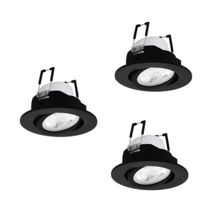 Eglo EU Saliceto-Z Black Aluminium LED 3-Piece Set Recessed Light Smart Control